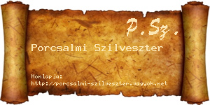 Porcsalmi Szilveszter névjegykártya
