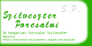 szilveszter porcsalmi business card